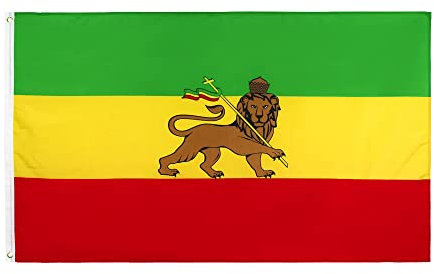 hxflag Drapeau de l'Éthiopie avec Drapeau Lion – Drapeau de Judah 90 x 150 cm
