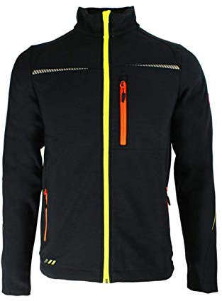 Strauss Engelbert Softshelljacke (Größe XXL, Farbe schwarz/Gelb) - Outdoor - winddicht wasserdicht atmungsaktiv - leicht und flexibel