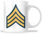 E5ARMY1 Kaffeetasse aus Keramik mit Streifen, 325 ml