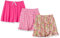 Amazon Essentials Skort in Maglia con Elastico in Vita E Pantaloncini Traspiranti Integrati Bambine e Ragazze, Pacco da 3, Rosa Floreale, 5 Anni