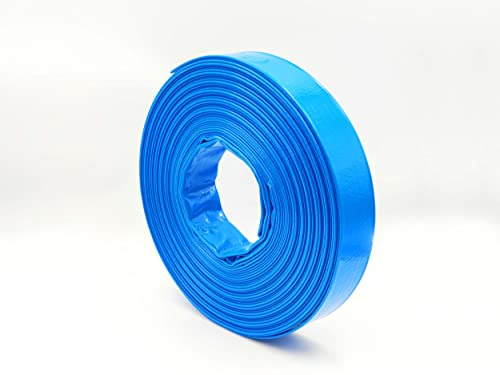 Flachschlauch Ø 32 mm | 1 1/4 Zoll - 30 Meter | 8 bar Betriebsdruck | Betonschlauch | PVC blau