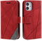 SONWO Case for iPhone 12 Mini (5.4 inch) Case, Premium Leather Flip Wallet Case Magnetic Closure Card Slots Kickstand Phone Case for iPhone 12 Mini (5.4 inch), Red