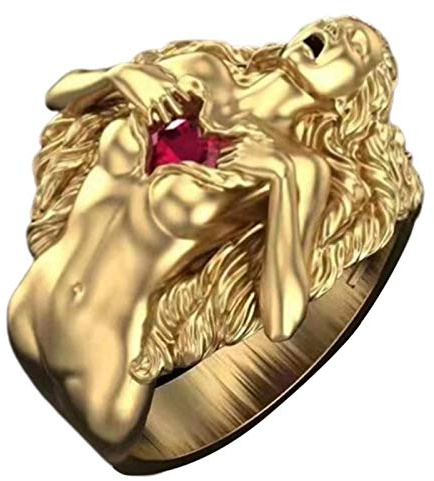 SALAN Liebespaar Ring Gold/Silber Farbe Übertriebene Figur Männer Und Frauen Serie Umarmung Kuss Ring Mode Liebhaber Geschenk Hochzeit Schmuck