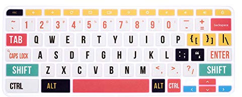 WYGCH Silicone Keyboard Cover Skin for HP Chromebook 14-db 14-ca 14-ak Series/Chromebook 14 G2 G3 G4 G5 / Chromebook 11 x360 11.6/Chromebook 11 G2, G3, G4, G5, G6 EE, G7 EE 11.6, Rainbow Font