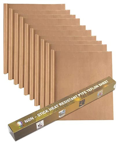 MR.R 10 Stück 16''x24'', 0,11 mm dicke PTFE-Teflonfolie für Transferpressen, nicht haftendes Papier, wiederverwendbare, hitzebeständige Bastelmatte für Transferpressen