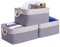 Large Grey White Storage Baskets, Canvas Storage Box for Wardrobe, Set of 3 Foldable Fabric Storage Boxes, Clothes Wardrobe Storage Baskets for Shelves (grey white, 41x31x21cm)
