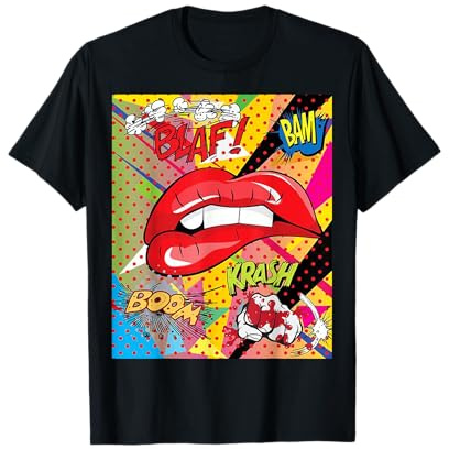 Schöne Lippen Retro Pop Art T-Shirt