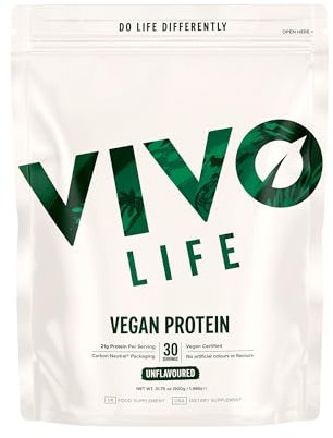 Vivo Life - Vegan Protein Powder - 21 Grams of Plant-Based Protein per Scoop, 30 Servings (900g) (Unflavoured)