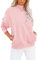 Minclouse Women's Casual Long sleeves Sweatshirt Tops Basic Loose Fit Mock Turtleneck Lightweight Tunic Pullover With Pocket, Blush Pink, S