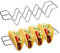 Taco Halter Ständer, 2 Stücke Taco Halter Edelstahl, Mexikanisches Lebensmittelregal, Taco Tabletts, mit Griffen, kann 3 oder 4 Tacos aufnehmen, für Restaurant, Zuhause, Party, Picknick (Silber)