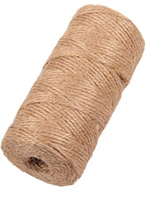 Egurs Ficelle en Jute Naturelle Couleur 2mm x 100m Corde Chanvre Ficelles de Jardinage Corde Jute Corde Fine pour Emballage de Décoration Cadeau, Bricolage d'art Créatif, Mariage,Fleuristerie
