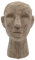Villa Collection Talvik Kopf Figur Deko, Dekorative Skulptur aus Beton/Zement, Skandinavische Deko Modern, 18,5 x 19,5 x 30 cm, Graubraun