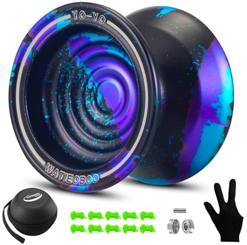 WATIEOBOO Yoyo Professionelles, Nicht reagierendes Yoyos, Aluminium-Metall-Yo-yo für Kinder, Anfänger, Ersatz, Nicht reagierendes Kugellager mit U-Typ-KK-Lager