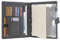 Wonderpool A4 PU Leder Ringhalter Schreibmappen Multi Dokumententasche mit Herausnehmbarem Binder Klemmbretter und funktioneller Tasche für Organizer Büro Reise Schule (Grau)