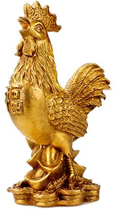 WLVG Bronze Huhn Statue Figur Messing Barren Hahn Statuette Skulptur Modernes Zuhause Wohnzimmer Büro Glückliche Feng Shui Dekoration Ornament Handwerk Geschenke für Freunde