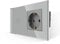 JIMEIDA Steckdose mit Lichtschalter Grau, Glas Touch Lichtschalter mit Steckdose Unterputz, 1-Fach 1-Poliger Wandschalter mit Status-LED, 500 W/Fach