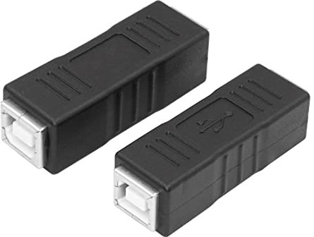 YACSEJAO Adaptador de impresora USB 2.0 tipo B, paquete de 2 conectores USB-B hembra a hembra, adaptador convertidor para extensión de cable de impresora