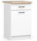 3E 3xE living.com Edersen Meuble de cuisine avec tiroir et porte avec plan de travail de cuisine en blanc et sonoma (l : 50 x 85 x 46 cm) - Plus de pièces au choix