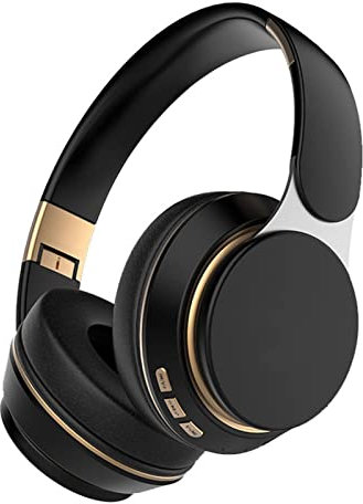 ASHATA Bluetooth Headphone,Wireless Over Ear Bluetooth Headphones, Noise Cancelling Stereo Deep Bass Foldable Retractable Over Ear Wireless Headset for Sports Travel Hours Playtime with Rapid Charge