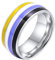 HIJONES Edelstahl Nichtbinärer Ring Regenbogen Liebe 8mm Statement Ehering Größe 54