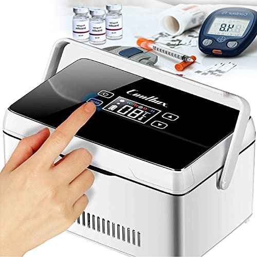 Insulin-KühlschrankDiabetiker-Insulin-Reisekühler, Mini-Kühlboxen, tragbar, für Insulinstifte und andere Diabetiker, Insulin-Reisetasche, 8–10 Stunden, wiederaufladbarer Akku, 3 Batterien