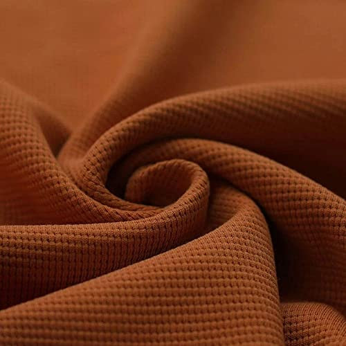 Waffeljersey | Waffelstrickjersey | 100% Baumwolle | viele Farben | für Bekleidung | Meterware (cognac 716)