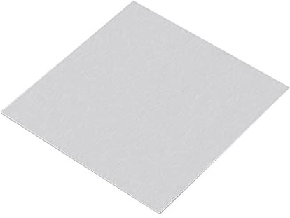 sourcing map Hoja de aluminio 1060, placa de aluminio rectangular de 80 mm x 80 mm, 1 mm de grosor, material de metal plano con película protectora