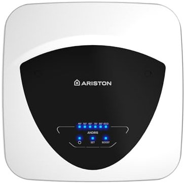 Ariston Andris Elite - Scaldabagno Elettrico 30 Litri U/5 EU Istantaneo Sopralavello 44,6x40x44,6 cm - Boiler Elettrico con Pacchetto ABS Risparmio Energetico e Sicurezza, 1500W, Classe Energetica A