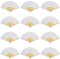 VIDETOL 32 Pcs White Handheld Paper Fan, Paper Folding Fans with Bamboo Handle, Papers Fans for Wedding Decoration, Party Decoration, Party Favors and DIY Decoration