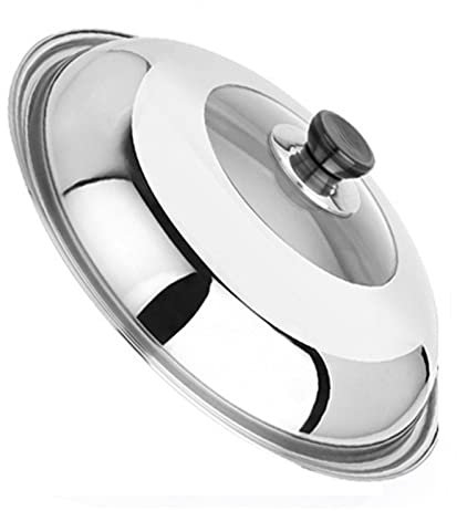 Oniissy Couvercle universel en acier inoxydable, couvercle de wok en acier inoxydable, couvercle de poêle universel pour poêles et poêles en fonte - 28 cm