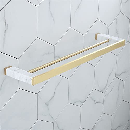 VASDEV Porte-Serviettes Porte-Serviettes en marbre Naturel Nordique Tout en cuivre brossé doré, Porte-Serviettes en Laiton doré de Luxe léger, Porte-Serviettes Suspendus de matériel de sa