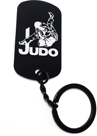 ENTROPIJA Judo Martial Schlüsselanhänger mit Lasergravur, klassischer schwarzer Stahlanhänger, Schwarz , One size