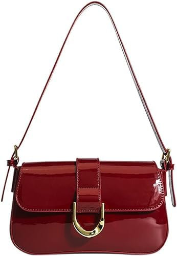 ACUYE Sac à Bandoulière Y2K pour Femme en Cuir, Sac à Main Sous les Bras avec 2 Sangles Réglables Amovibles, Végétalien avec Poignée sur le Dessus