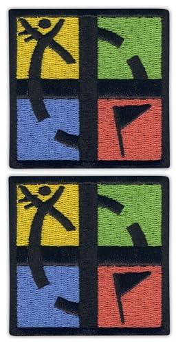Juego de 2 parches de geocaching, cuadrados, para coser, bordados, insignias, emblemas