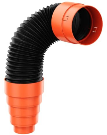 Flexibles Anschlussrohr DN125 mit Reduzierstück Ø75-125mm Flexschlauch Dunstrohranschluss für Entlüfter Dachlüfter Entlüfterstein (DN125mm x L: 1000mm)