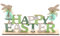 DAHI Holz Osterndeko Aufsteller Osterhase Deko aus Holz Osterdeko Holz Hase Deko Aufsteller für Ostern,Osterdekoration (Happy Easter)