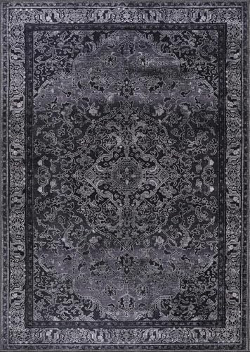 NETLINE HOME Waschbarer Teppich für Wohnzimmer, traditioneller Flachgewebe-Teppich, rutschfest, Küchenteppich, dekorative Fußmatten, niedriger Flor, Vintage-Teppich, Boho-Design, faltbar, Flurteppiche