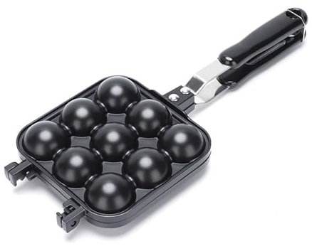 Takoyaki Grills Takoyaki Backblech mit 9 Löchern, rund, Pfannkuchenform, Aluminiumlegierung, 9 Löcher, Takoyaki