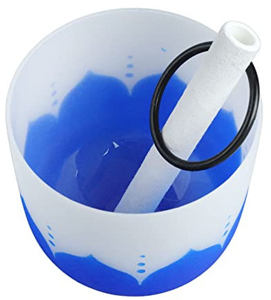 Bol Chantant en Cristal de Quartz, Traitement Fin, Bol de Musique givré, Guérison Sonore, Opération Facile, Outil de Décompression de Fréquence de Résonance pour le Fitness à