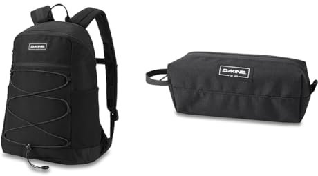 Dakine Unisex Erwachsene Rucksack Wndr Pack 18L, Black (10002629-black) & 8160105 Zubehörtasche, widerstandsfähiges und stylisches Schulmäppchen