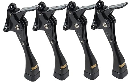 HOME&I Easy Pedal Kick-Down-Türstopper, Türstopper, Premium-Qualität, höhenverstellbarer Gummifuß, 10,2 cm, Schwarz, 10,2 cm x 4 Stück