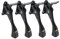 HOME&I Easy Pedal Kick Down Door Stop Stopper Easy Step Door Kick Doorstop,Premium Quality,Height-Adjustable Rubber Foot,4 Inch (4 Pack-Black)