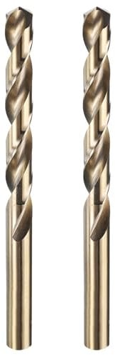sourcing map 2pcs M35 Cobalt Twist Drill Bit Set 10.5mm Dia High-Speed Steel Metric Drill Bits 130mm Overall Length for Drilling Cutting Through Hard Metals Stainless Steel