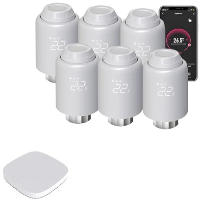 Qiumi Smart Zigbee Thermostat-Raiator-Ventil, programmierbares Thermostat, Smart-Life-App-Steuerung, Sprachsteuerung, funktioniert mit Alexa Googlehome