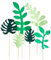 Diffaxy 6 pezzi di foglie tropicali per torte, foglie verdi, foglie di palma, decorazione per torte, accessori per feste di compleanno con tema piante forestali