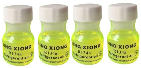 HEALEEP 4pcs Fluorescent Leak Detector Dye for Car Air Conditioning Maintenance High Concentration Uv Oil for Easy Leak Detection Safe and Compact Design for Automotive Use