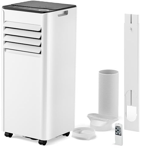 EUHOMY 9000 BTU Portable Air Conditioner | 4-in-1 Air Conditioning Unit (330 sq.ft) | Cool/Dehumidify/Ventilate/Sleep | 2-Speed & Energy Efficiency Class A | 300 m³/h Quiet (<50dB) | 24H Timer