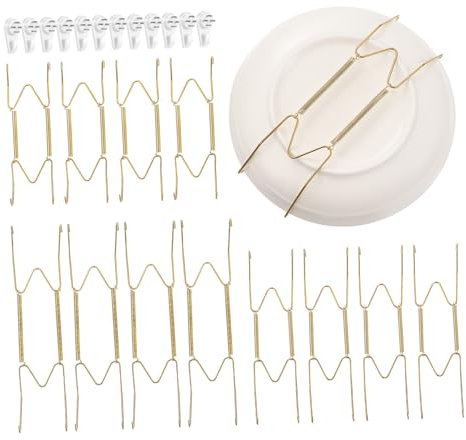 Zerodeko 12 Piezas Colgadores de Placas Invisibles W de Decoración de Pared de Exhibición Discretos Daños para Placas