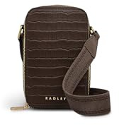 RADLEY London Alba Place - Faux Croc Women's Leather Medium Phone Crossbody, Coffee
