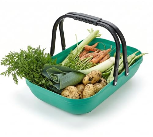 [FIXINGS DIRECT] X-Trug Upgraded Plastic Garden Colander Trug for Garden Vegetable Harvest Basket (55x12x30cm) Rinse and Drain Garden Trug for Allotment Veg Washing Basket